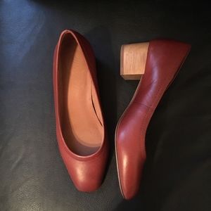 Madewell Raquel leather block heel pumps US size 5